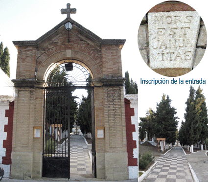 Vista de la entrada del cementerio de Alhama de Granada