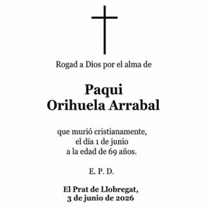 Francisca Orihuela Arrabal, necrológica